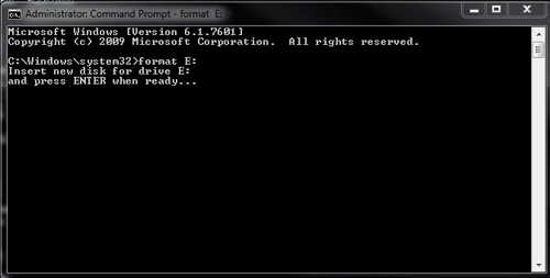 Windows 7 Command Prompt Window